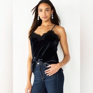 Nine West Women’s Velvet Lace Trim Camisole